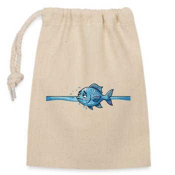 fish sea creature - Closable cotton gift bag (14x20cm) - nature - Front