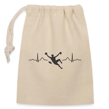 Boulderer heartbeat Bouldering Bouldering - Closable cotton gift bag (14x20cm) - nature - Front