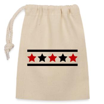 Star Pattern - Closable cotton gift bag (14x20cm) - nature - Front