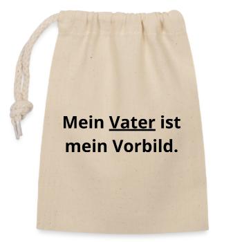 ​Papa Vorbild: Mein Held im Leben - Verschließbarer Geschenkbeutel aus Baumwolle (14x20cm) - Natur - Vorne