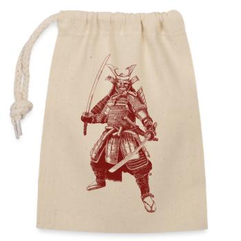 Samurai - Closable cotton gift bag (14x20cm) - nature - Front