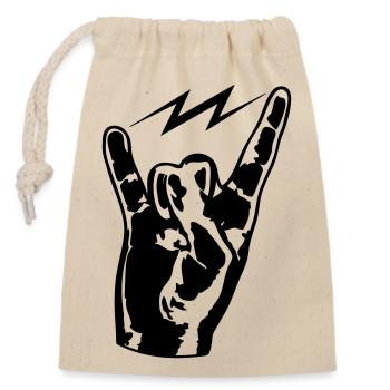 main doigt metal heavy rock concert musique pa - Sac cadeau en coton avec cordon (14 x 20 cm) - nature - Devant