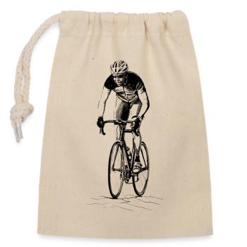 racing bicycle - Sac cadeau en coton avec cordon (14 x 20 cm) - nature - Devant