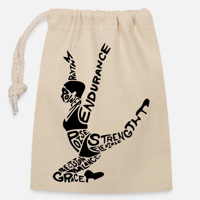 gym - Closable cotton gift bag (14x20cm) - nature