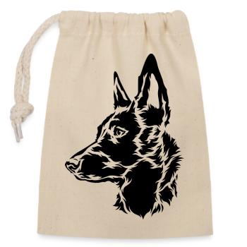 Malinois Schäferhund Holland Herder - Verschließbarer Geschenkbeutel aus Baumwolle (14x20cm) - Natur - Vorne