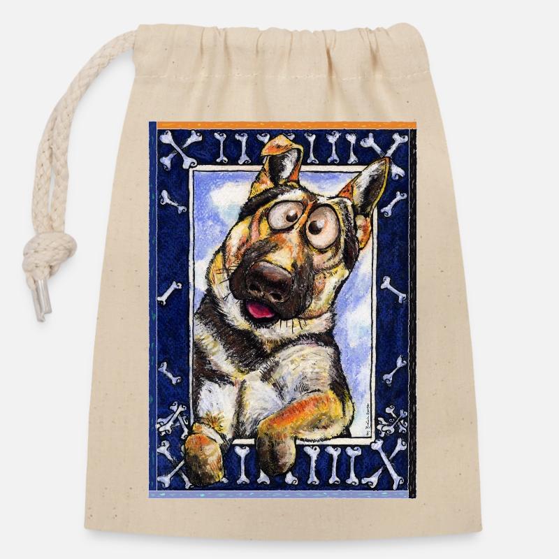 My shepherd is German - Closable cotton gift bag (14x20cm) - nature