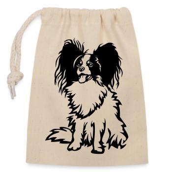Papillon - Verschließbarer Geschenkbeutel aus Baumwolle (14x20cm) - Natur - Vorne
