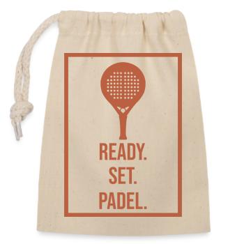 Joueur de raquette Déclaration Padel Padel Game Sport - Sac cadeau en coton avec cordon (14 x 20 cm) - nature - Devant