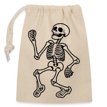 Skeleton Costume Bones Halloween Horror - Closable cotton gift bag (14x20cm) - nature - Front