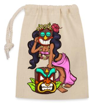 Tiki Woman - Closable cotton gift bag (14x20cm) - nature - Front