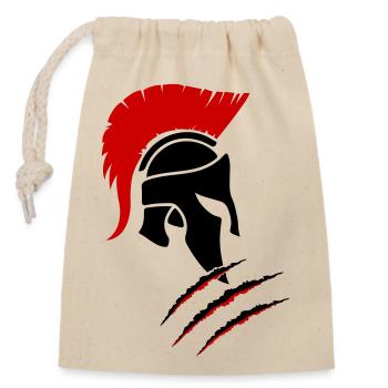 sparta warrior - Verschließbarer Geschenkbeutel aus Baumwolle (14x20cm) - Natur - Vorne