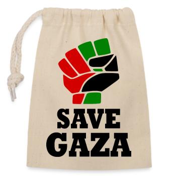 Save gaza - Closable cotton gift bag (14x20cm) - nature - Front