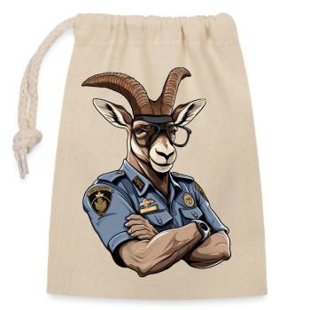 Police Capricorne - Sac cadeau en coton avec cordon (14 x 20 cm) - nature - Devant
