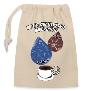 Kaffee in Wasserqualität - Verschließbarer Geschenkbeutel aus Baumwolle (14x20cm) - Natur - Vorne