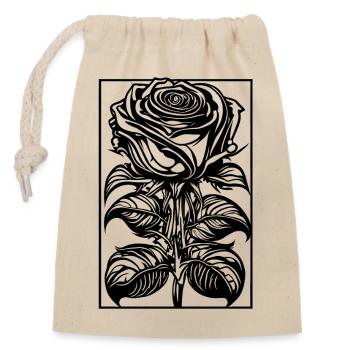 Romantic Rose with Frame - Closable cotton gift bag (14x20cm) - nature - Front