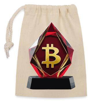 Conception de logo Bitcoin Crystal - Sac cadeau en coton avec cordon (14 x 20 cm) - nature - Devant