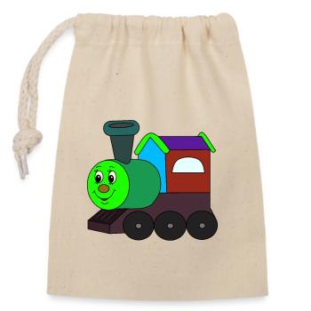 Kleine Eisenbahn Tuf Tuf - Verschließbarer Geschenkbeutel aus Baumwolle (14x20cm) - Natur - Vorne