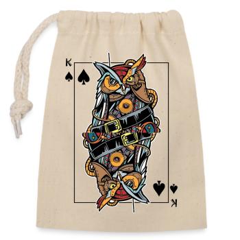 Uhu Steampunk Kartenspiel Pik König Poker - Verschließbarer Geschenkbeutel aus Baumwolle (14x20cm) - Natur - Vorne