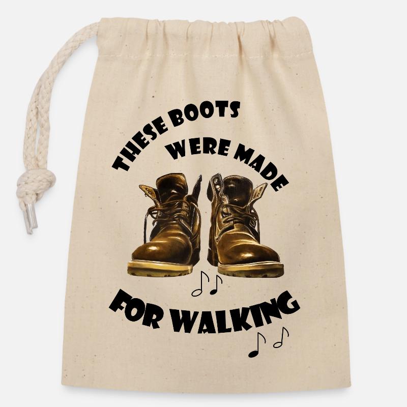 Rauer Lederstiefel Vintage Look boots for walking - Verschließbarer Geschenkbeutel aus Baumwolle (14x20cm) - Natur