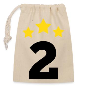 2 ans étoile - cadeau de 2 e anniversaire - Sac cadeau en coton avec cordon (14 x 20 cm) - nature - Devant