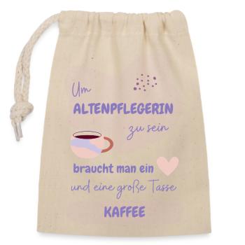 Beste Altenpflegerin - Verschließbarer Geschenkbeutel aus Baumwolle (14x20cm) - Natur - Vorne