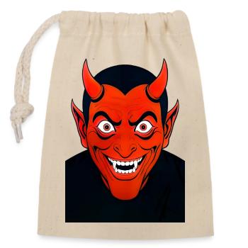 Devil - Closable cotton gift bag (14x20cm) - nature - Front