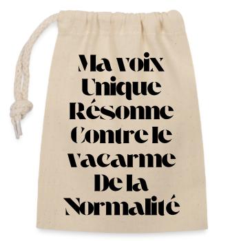 Ma voix unique résonne - Sac cadeau en coton avec cordon (14 x 20 cm) - nature - Devant