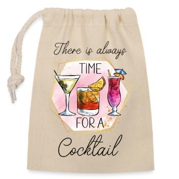 Cocktail Été Plage Bar Club Fête Boisson - Sac cadeau en coton avec cordon (14 x 20 cm) - nature - Devant