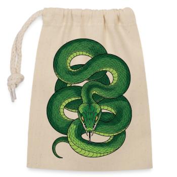 Snake - Closable cotton gift bag (14x20cm) - nature - Front