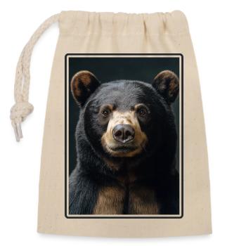 Sun Bear Malaienbär - Verschließbarer Geschenkbeutel aus Baumwolle (14x20cm) - Natur - Vorne