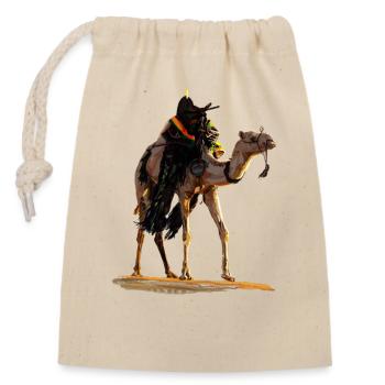 Desert Camel - Closable cotton gift bag (14x20cm) - nature - Front