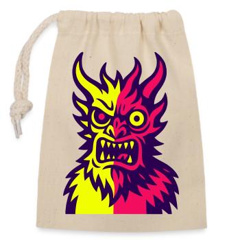 Pop Art Le monstre du diable - Sac cadeau en coton avec cordon (14 x 20 cm) - nature - Devant