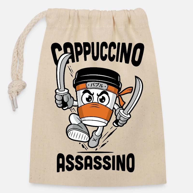 Cappuccino Assassino - Verschließbarer Geschenkbeutel aus Baumwolle (14x20cm) - Natur