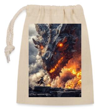 Dragon Clash Fiery Warfront - Closable cotton gift bag (14x20cm) - nature - Front
