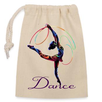 Dance poet in rainbow light - Closable cotton gift bag (14x20cm) - nature - Front