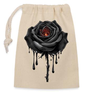Black Rose Candle Gothic Floral Design - Verschließbarer Geschenkbeutel aus Baumwolle (14x20cm) - Natur - Vorne