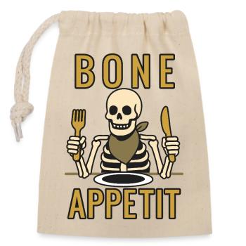 Bone appetit - Halloween 2025 - Closable cotton gift bag (14x20cm) - nature - Front