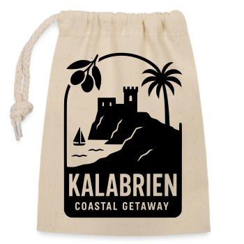 kalabrien silhouette - Verschließbarer Geschenkbeutel aus Baumwolle (14x20cm) - Natur - Vorne