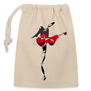 Guitarist - Closable cotton gift bag (14x20cm) - nature - Front
