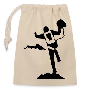 BASE jumping - Verschließbarer Geschenkbeutel aus Baumwolle (14x20cm) - Natur - Vorne