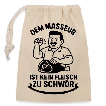 Masseur Massage Saying Motivation - Closable cotton gift bag (14x20cm) - nature - Front