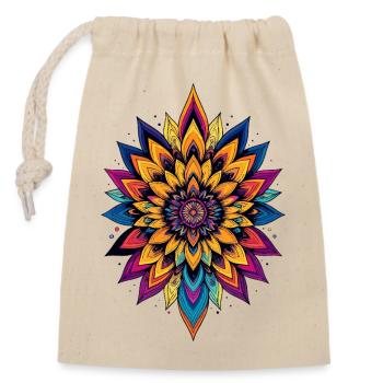 Colorful LSD Flower Mandala Color Explosion Flower Star - Closable cotton gift bag (14x20cm) - nature - Front