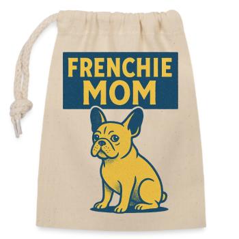 Frenchie Mom Bulldog Tee - Closable cotton gift bag (14x20cm) - nature - Front