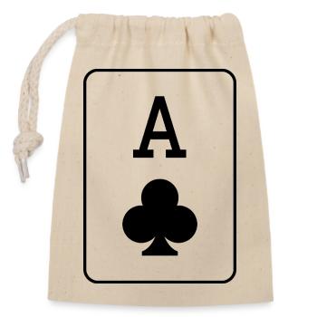 As de trèfle - Sac cadeau en coton avec cordon (14 x 20 cm) - nature - Devant