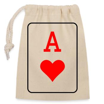 As de cœur - Sac cadeau en coton avec cordon (14 x 20 cm) - nature - Devant