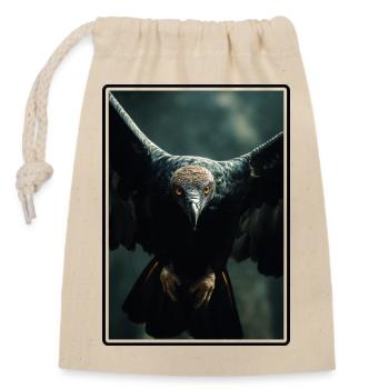 Vautour - Sac cadeau en coton avec cordon (14 x 20 cm) - nature - Devant