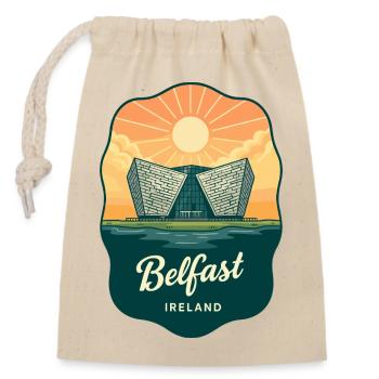 Belfast Titanic Vintage-Reiseabzeichen - Verschließbarer Geschenkbeutel aus Baumwolle (14x20cm) - Natur - Vorne