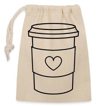 Kaffeetasse - Verschließbarer Geschenkbeutel aus Baumwolle (14x20cm) - Natur - Vorne