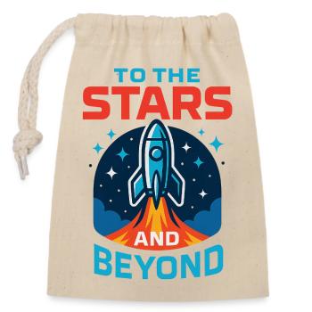 Vers les étoiles et au-delà - Sac cadeau en coton avec cordon (14 x 20 cm) - nature - Devant