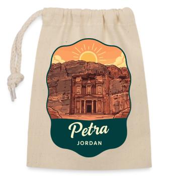 Petra Jordan Treasury Vintage Sunset Badge - Closable cotton gift bag (14x20cm) - nature - Front